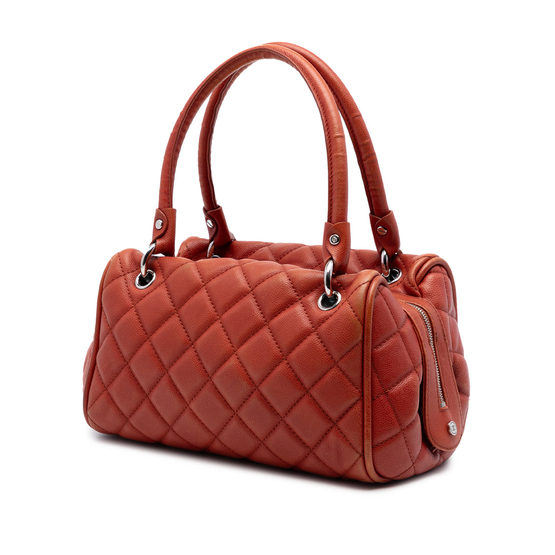 Chanel Large Matelassé Caviar Timeless Classic Bowler Sac