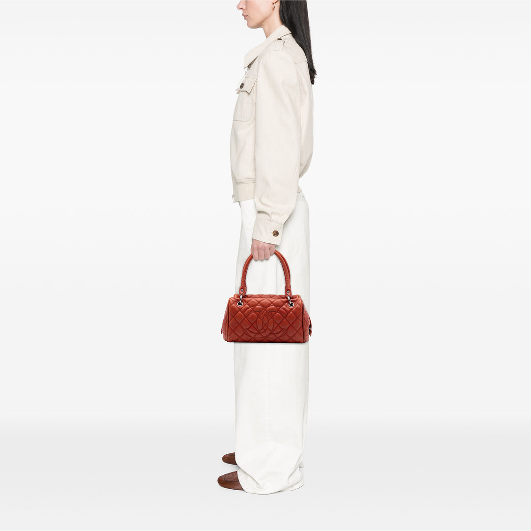 Chanel Large Matelassé Caviar Timeless Classic Bowler Sac