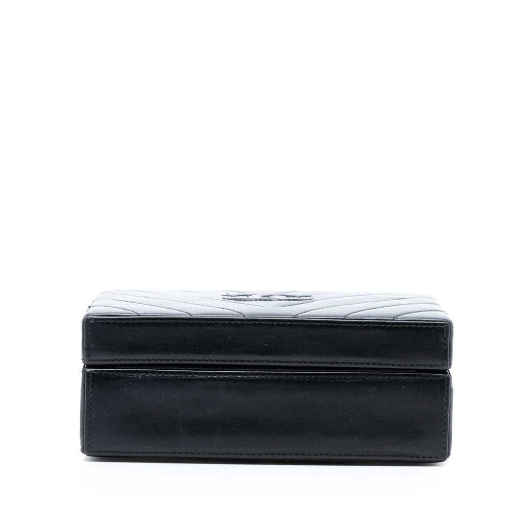 Chanel CC Matelassé Chevron Cuir d’agneau Boîte Sac porté croisé