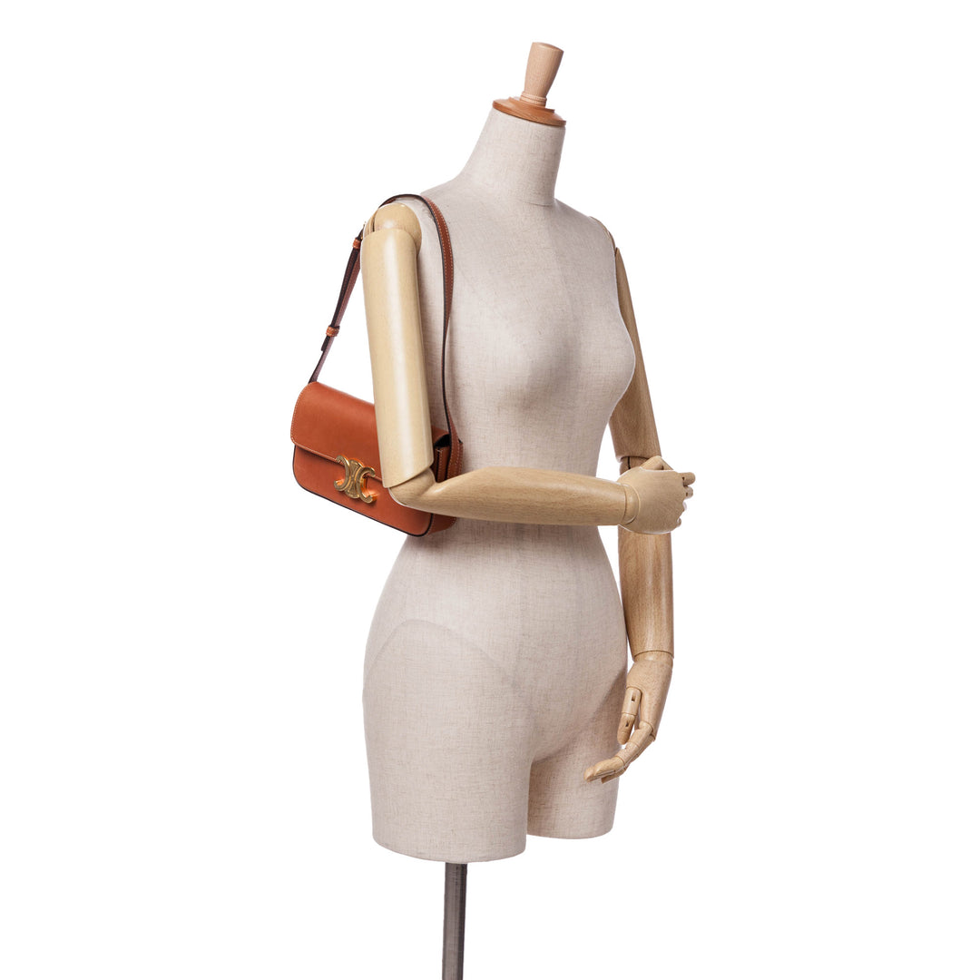 Leather Triomphe Claude Crossbody Brown - Gaby Paris