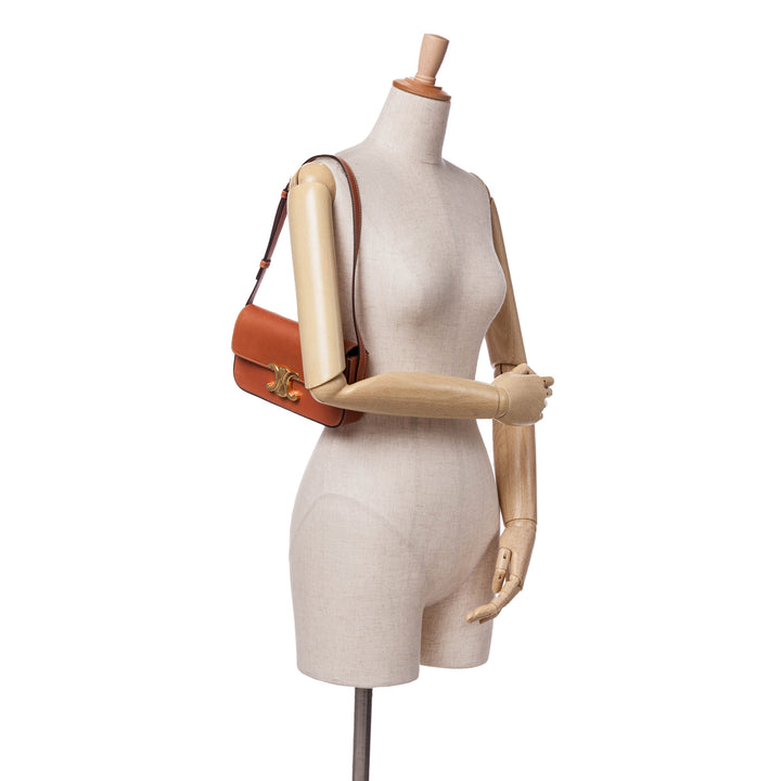 Leather Triomphe Claude Crossbody Brown - Gaby Paris