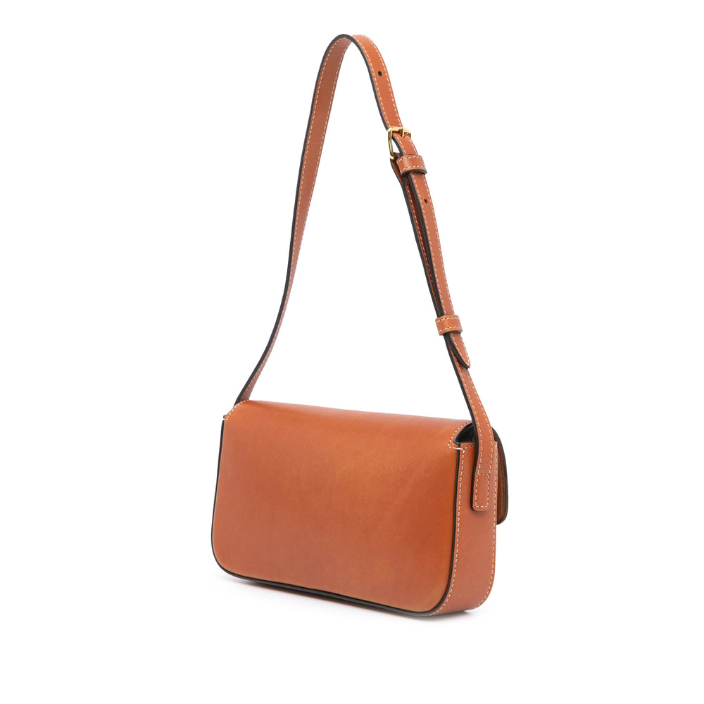 Leather Triomphe Claude Shoulder Bag Brown - Gaby Paris