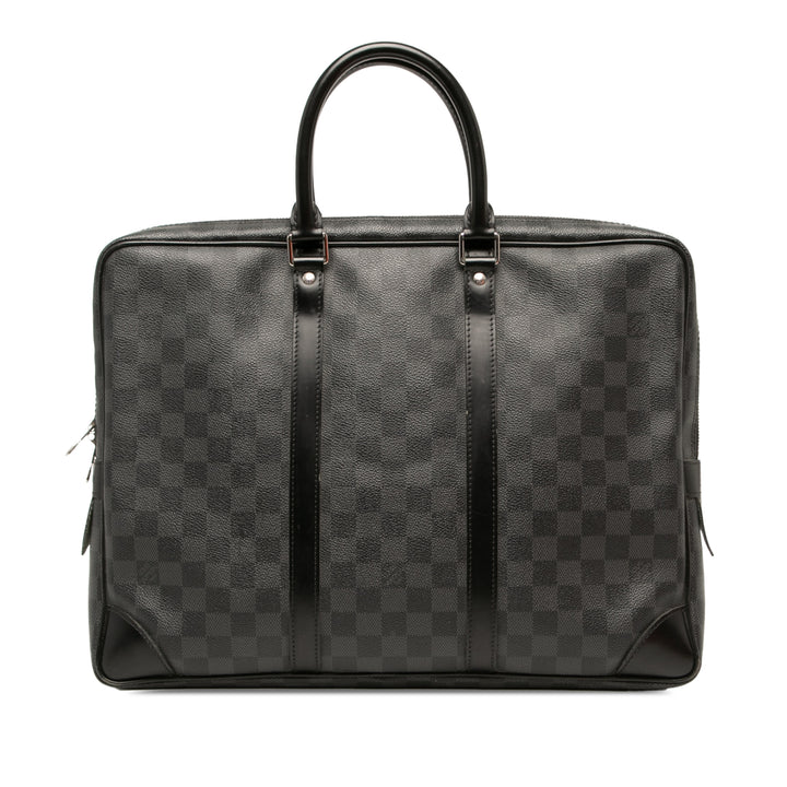 Louis Vuitton Porte-documents Porte Documents Voyage Damier Graphite PM Noir – vue principale – GABY PARIS