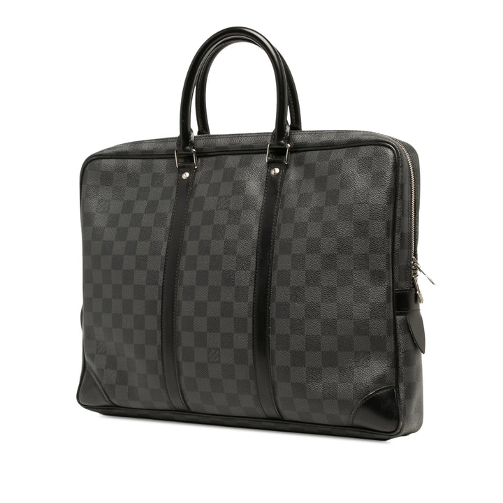Louis Vuitton Porte-documents Porte Documents Voyage Damier Graphite PM Noir – vue 2 – GABY PARIS