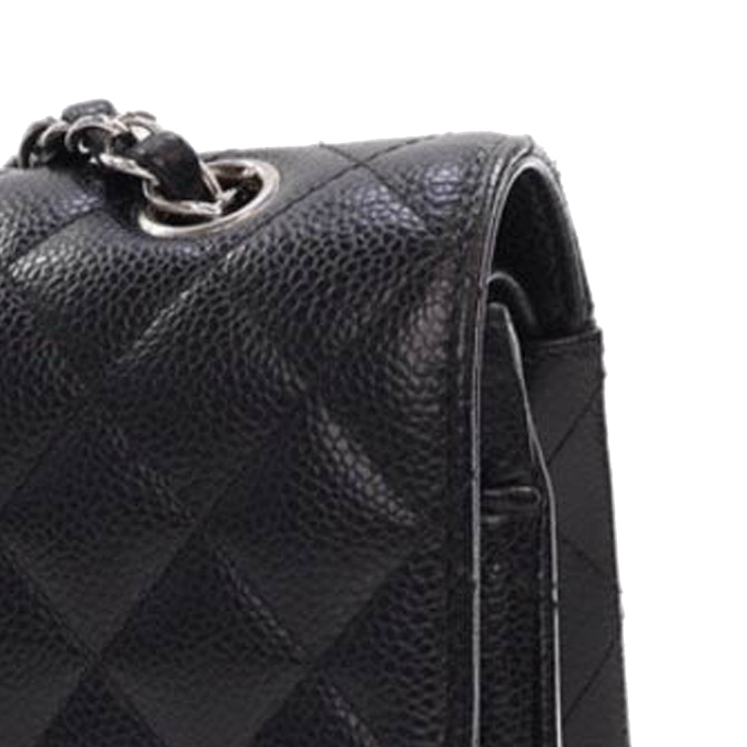 Medium Classic Caviar Double Flap Black - Gaby Paris