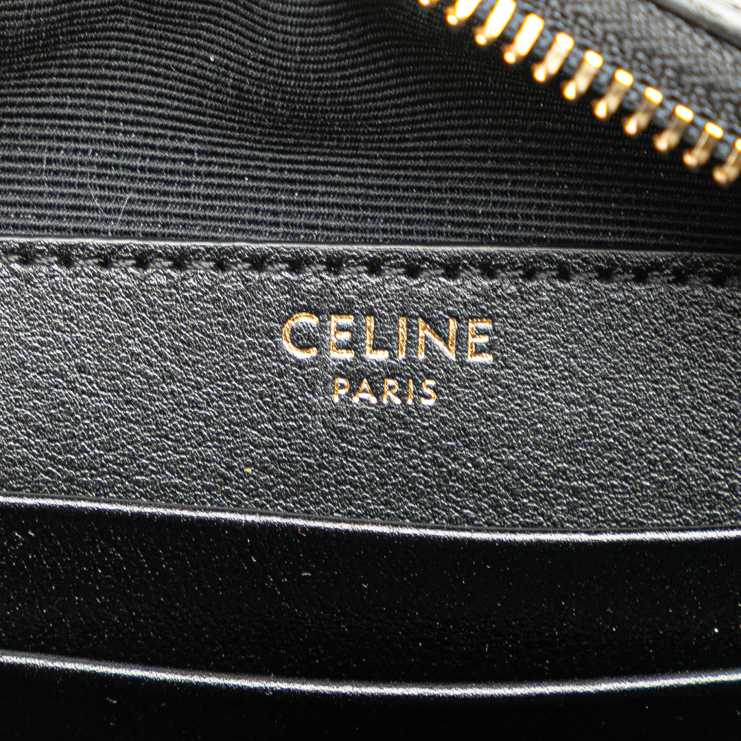 Quilted Calfskin C Charm Crossbody Black - Gaby Paris