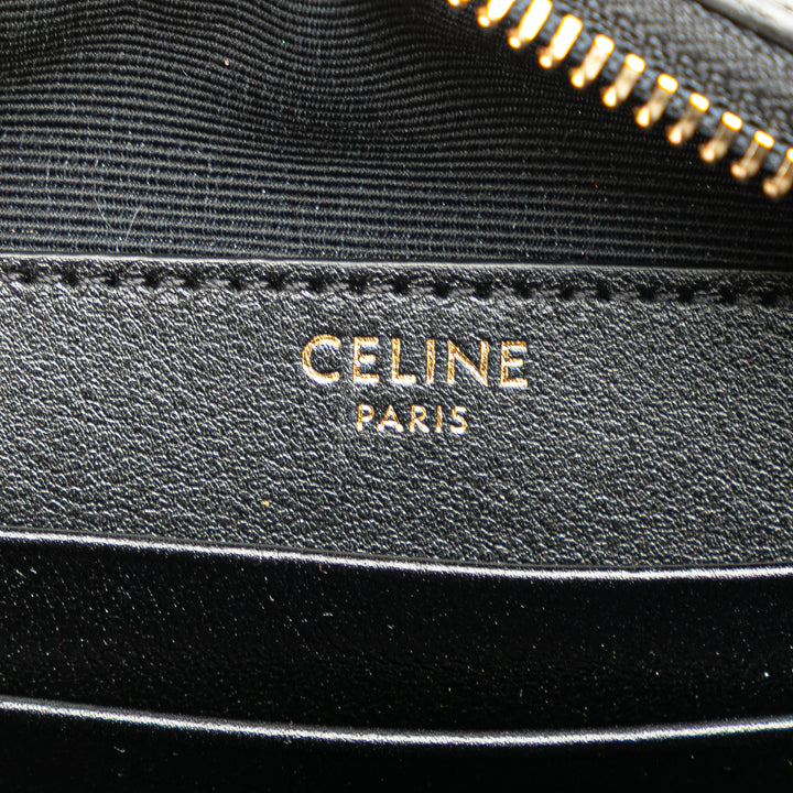 Quilted Calfskin C Charm Crossbody Black - Gaby Paris