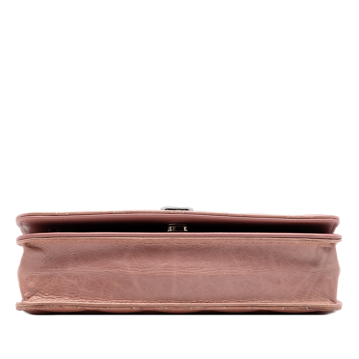 Chanel Ombre Cuir verni et vieilli Cuir de veau Cristal Wallet on Chain