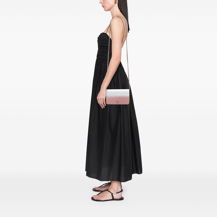 Chanel Ombre Cuir verni et vieilli Cuir de veau Cristal Wallet on Chain