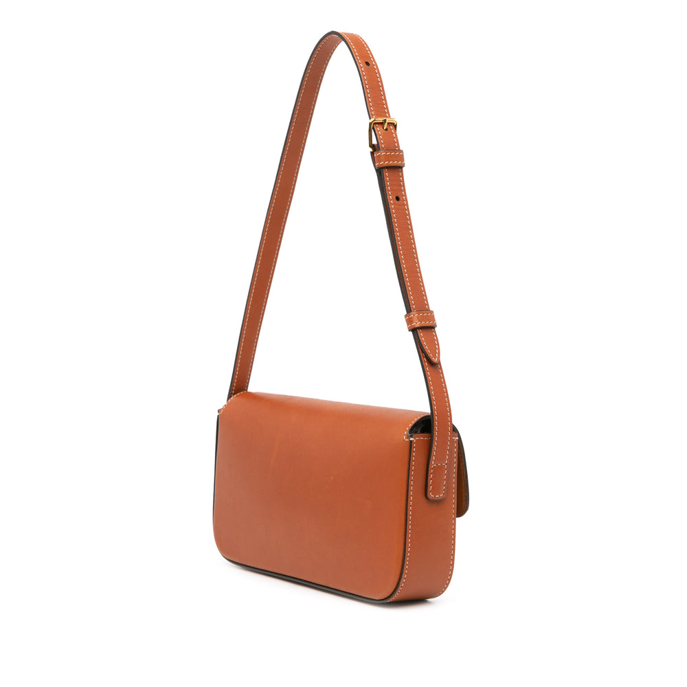 Leather Triomphe Claude Shoulder Bag Brown - Gaby Paris