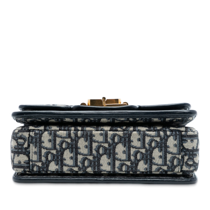 Dior Oblique Toile CD Lock Chain à rabat Sac porté croisé