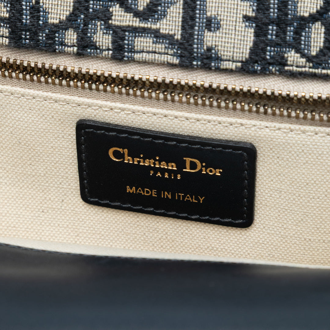 Dior Oblique Toile CD Lock Chain à rabat Sac porté croisé