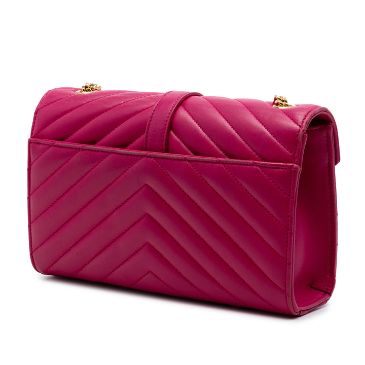 Saint Laurent Small Chevron Cuir de veau Monogram Sac enveloppe