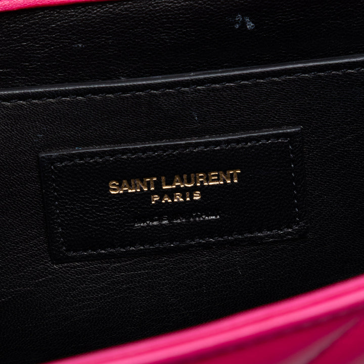 Saint Laurent Small Chevron Cuir de veau Monogram Sac enveloppe