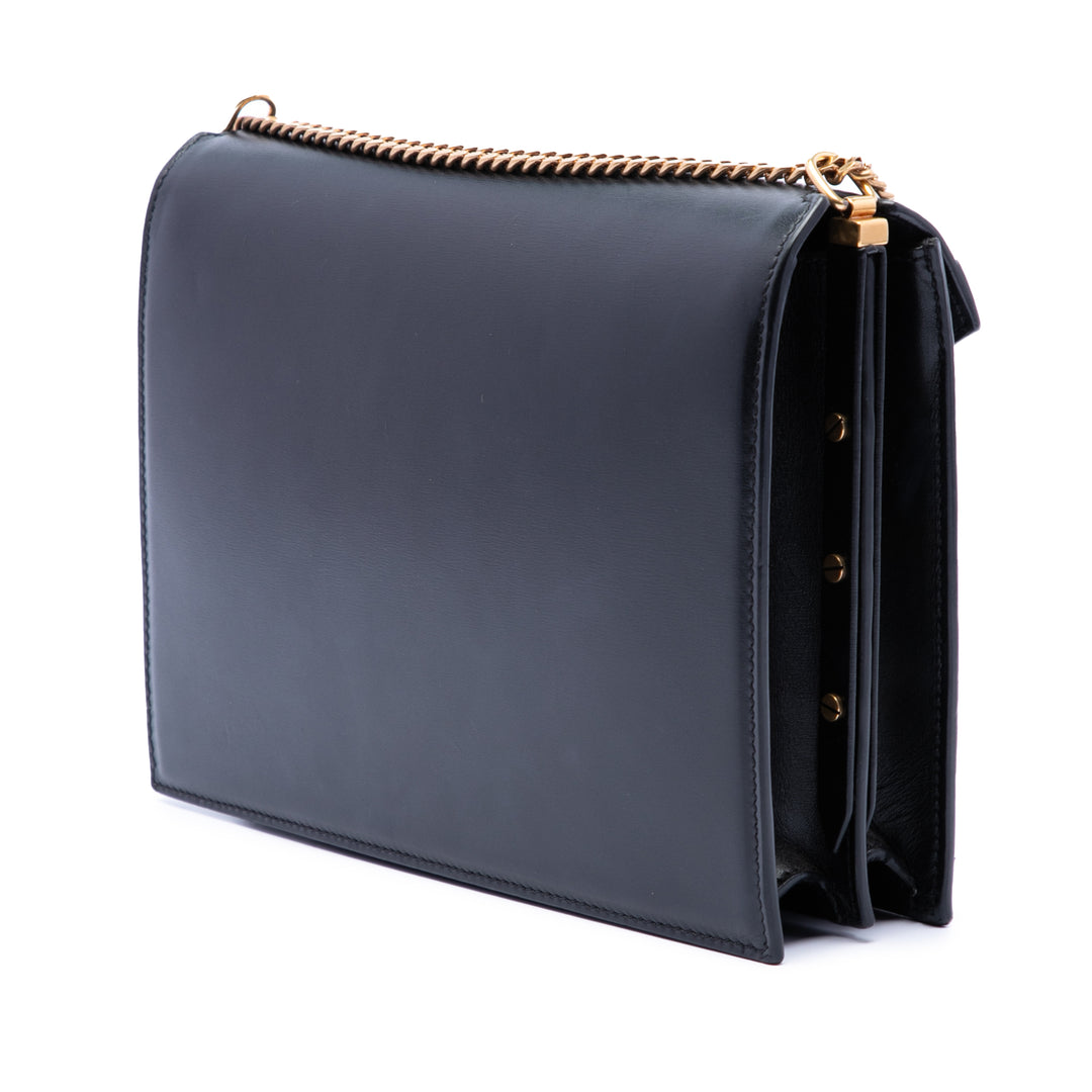 Saint Laurent Cassandra Fermoir Sac Cuir de veau lisse Noir – vue 2 – GABY PARIS