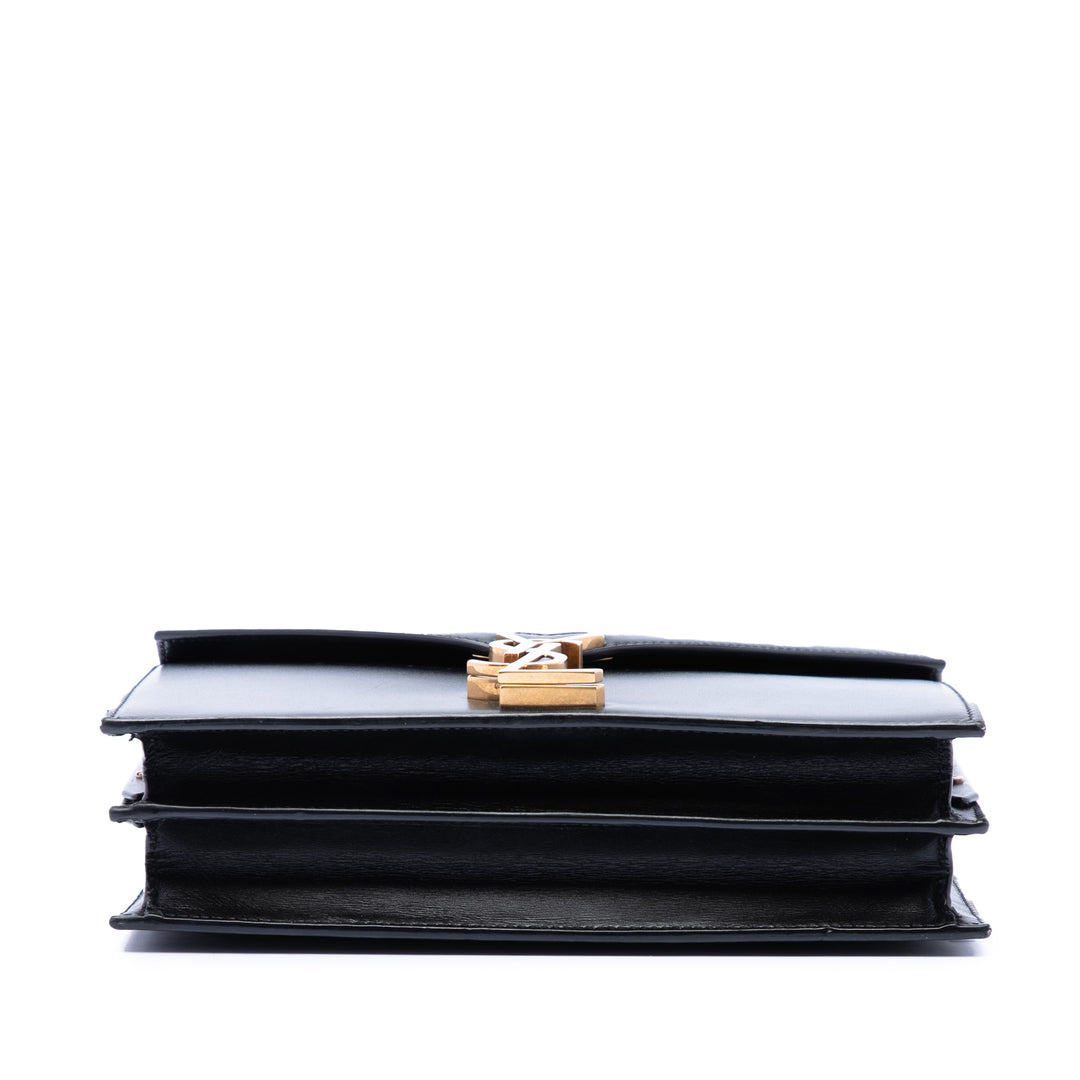 Saint Laurent Cassandra Fermoir Sac Cuir de veau lisse Noir – vue 3 – GABY PARIS