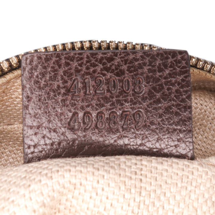 GG Canvas Webby Bee Camera Bag Brown - Gaby Paris
