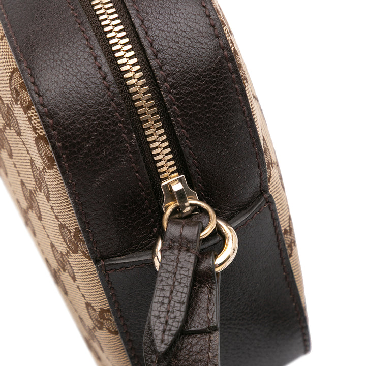 GG Canvas Webby Bee Camera Bag Brown - Gaby Paris