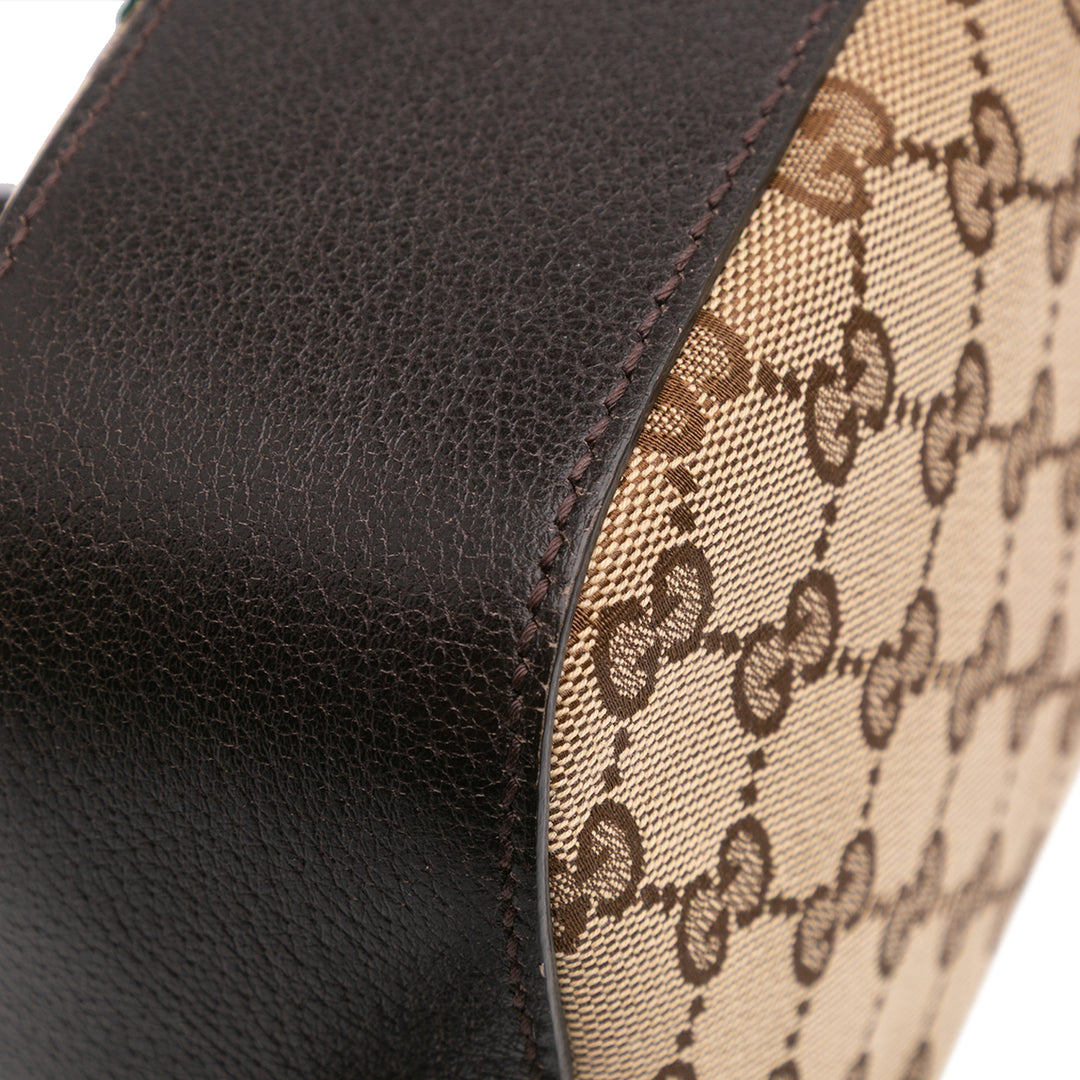 GG Canvas Webby Bee Camera Bag Brown - Gaby Paris