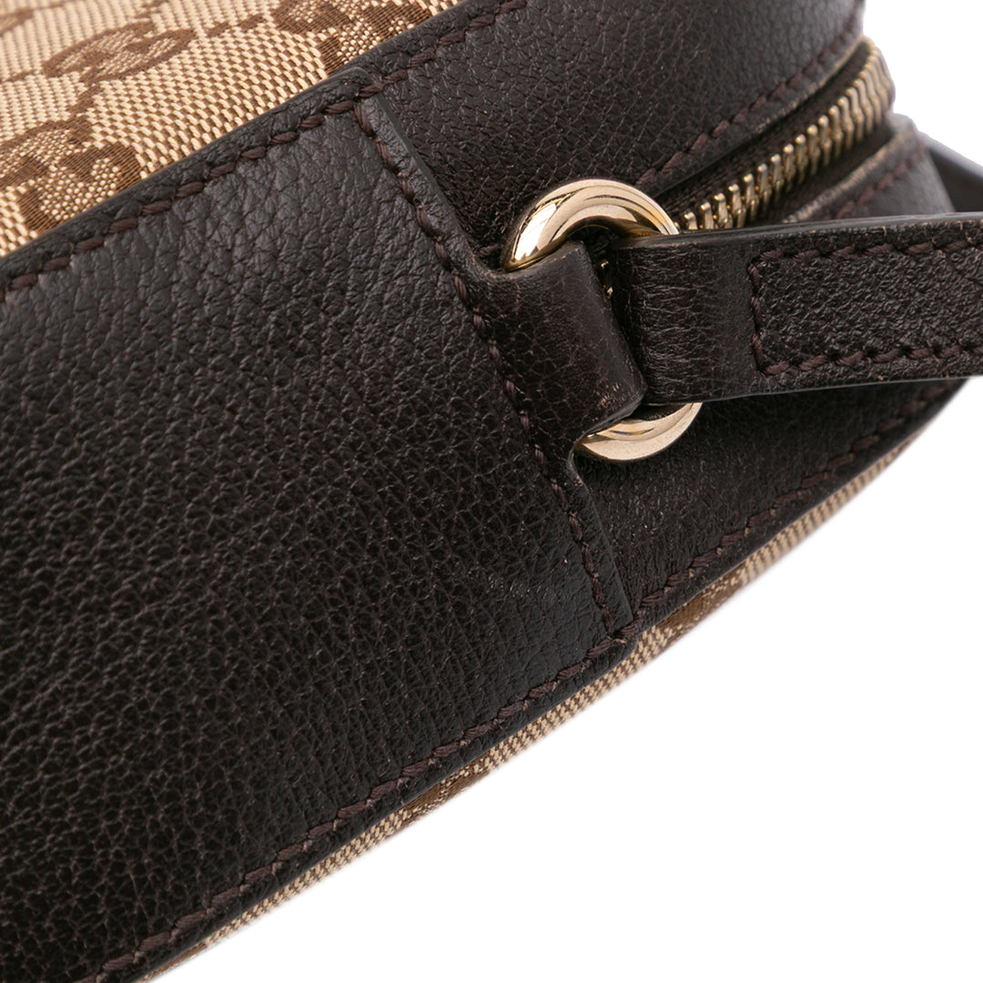 GG Canvas Webby Bee Camera Bag Brown - Gaby Paris
