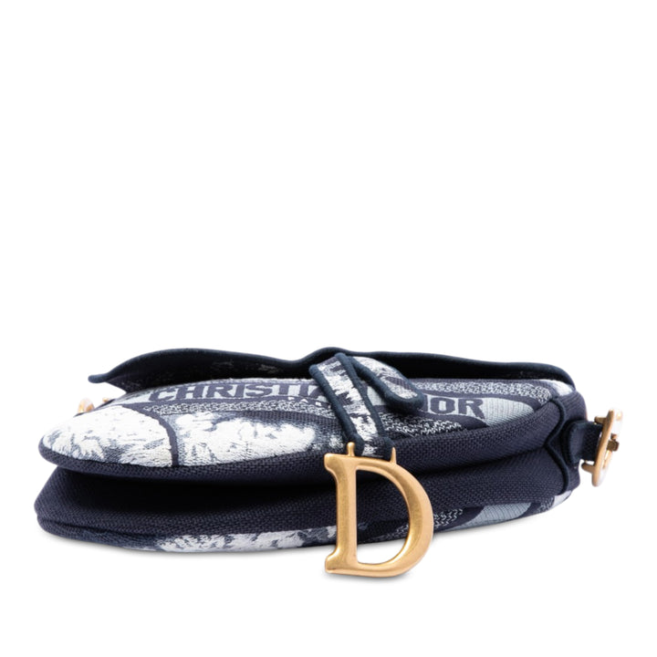 Dior brodé Tie Dye Saddle Sac Bleu – vue 3 – GABY PARIS