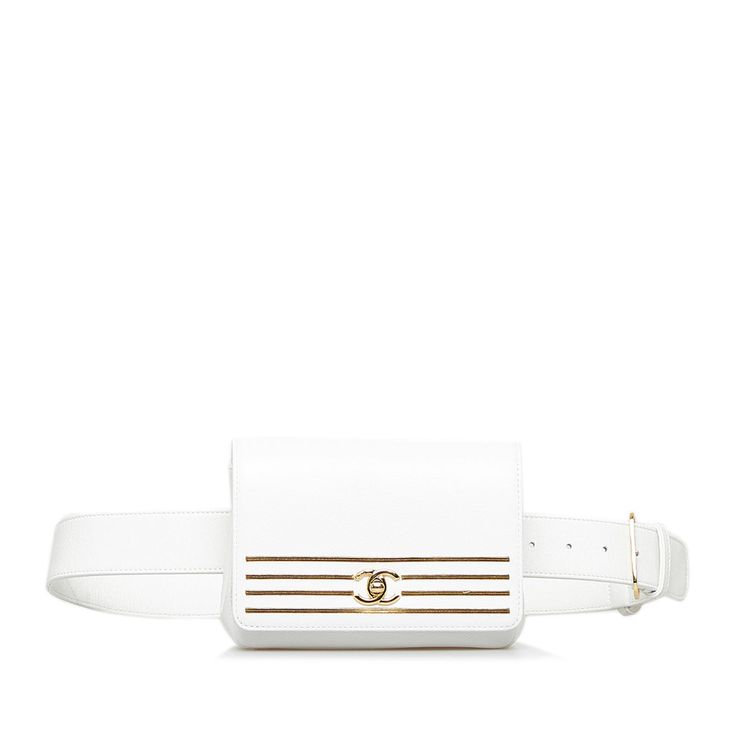 Captain Gold Belt Bag White - Gaby Paris