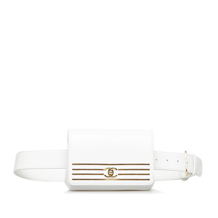 Captain Gold Belt Bag White - Gaby Paris