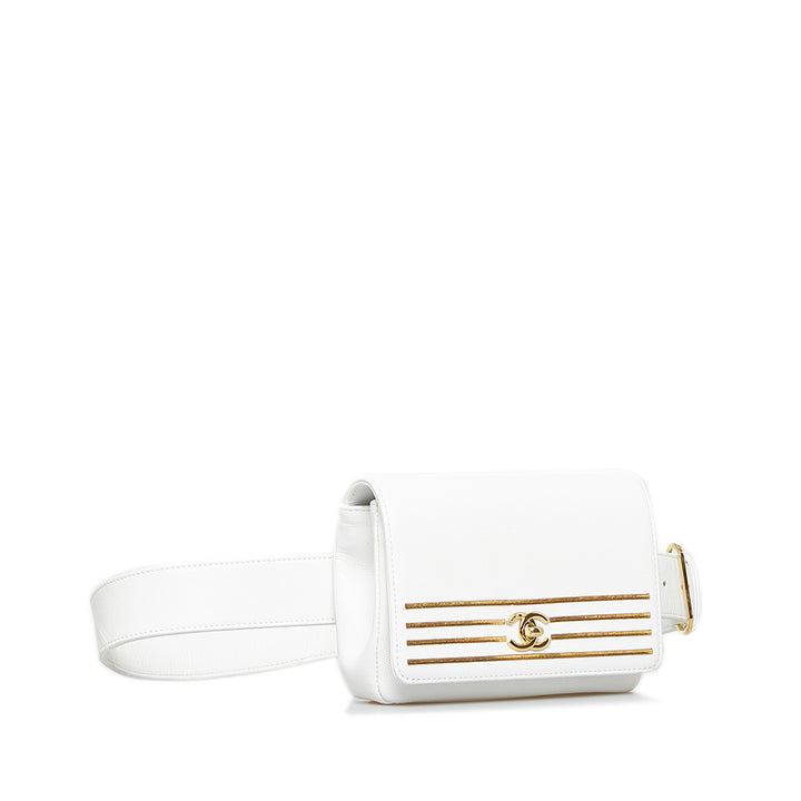 Captain Gold Belt Bag White - Gaby Paris