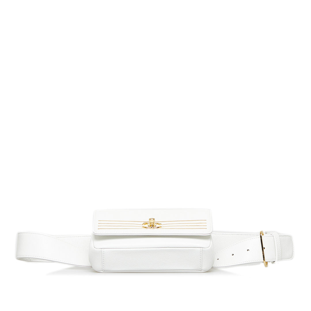 Captain Gold Belt Bag White - Gaby Paris