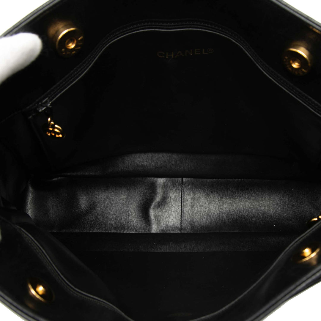 Chanel CC clouté Logo Cabas Cuir d'agneau