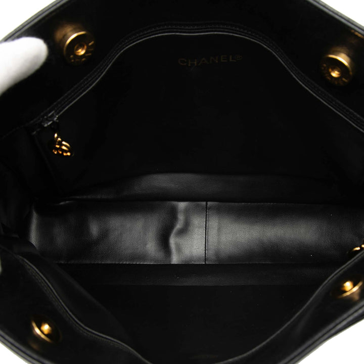Chanel CC clouté Logo Cabas Cuir d'agneau