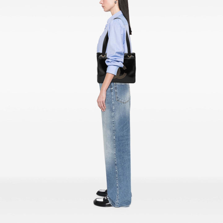Chanel CC clouté Logo Cabas Cuir d'agneau