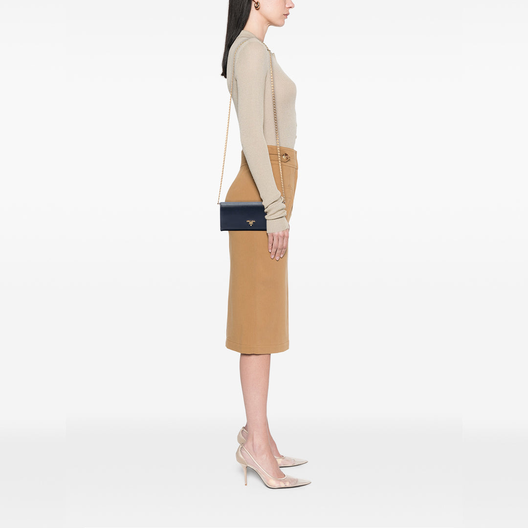 Prada Lux Wallet on Chain Cuir Saffiano