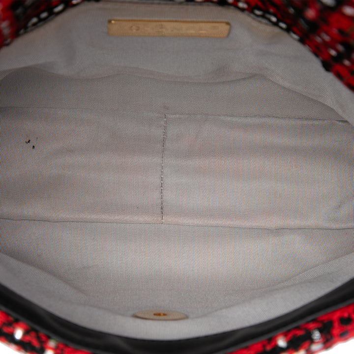 Chanel 19 à rabat Moyen Tweed Rouge – vue 4 – GABY PARIS