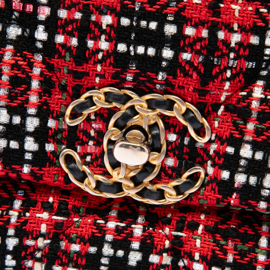 Chanel 19 à rabat Moyen Tweed Rouge – vue 5 – GABY PARIS