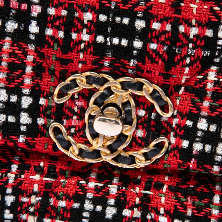 Chanel 19 à rabat Moyen Tweed Rouge – vue 5 – GABY PARIS