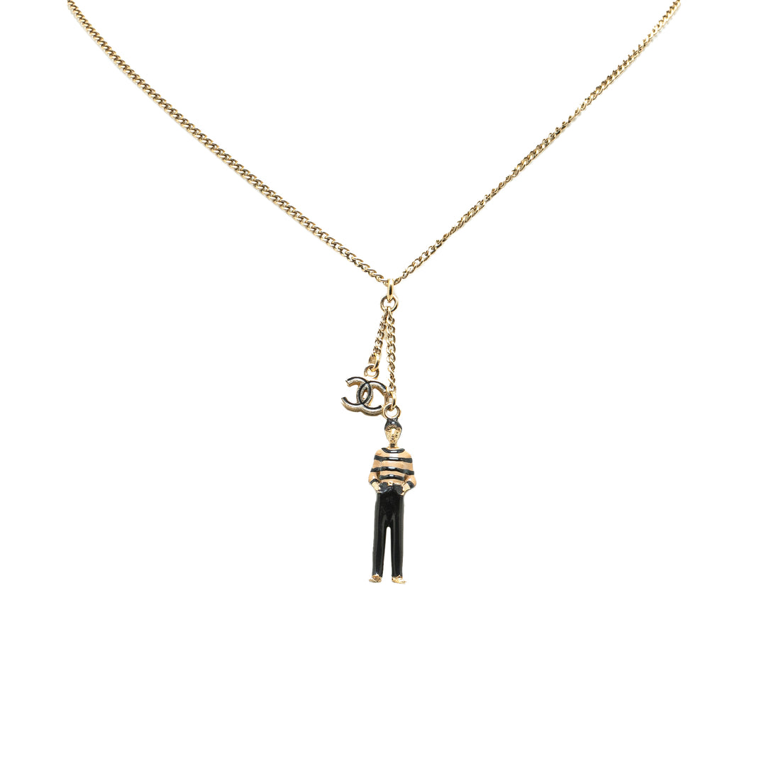 Chanel Paris-Venice Gold Plated Enamel Charms Pendant Necklace Gold - GABY PARIS