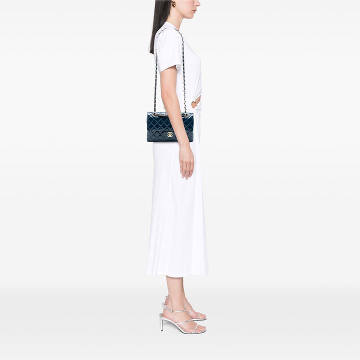 Chanel Small Classic Cuir verni Double rabat