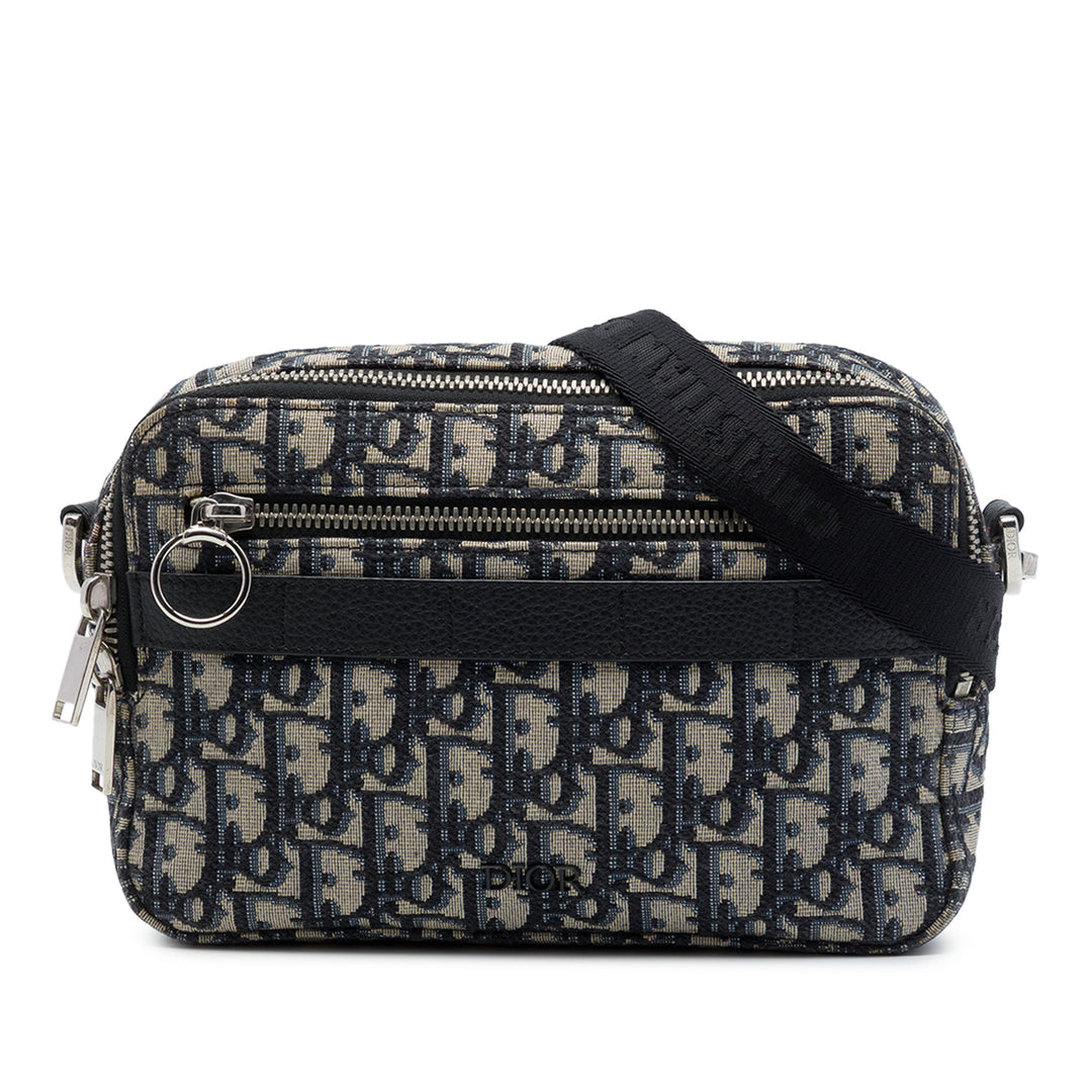Dior Safari Sac Mini Oblique Bleu – vue principale – GABY PARIS