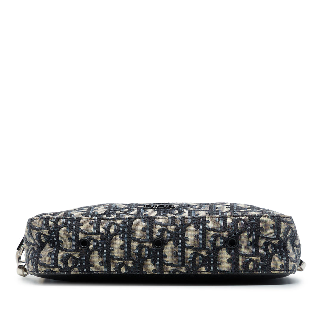 Dior Safari Sac Mini Oblique Bleu – vue 3 – GABY PARIS