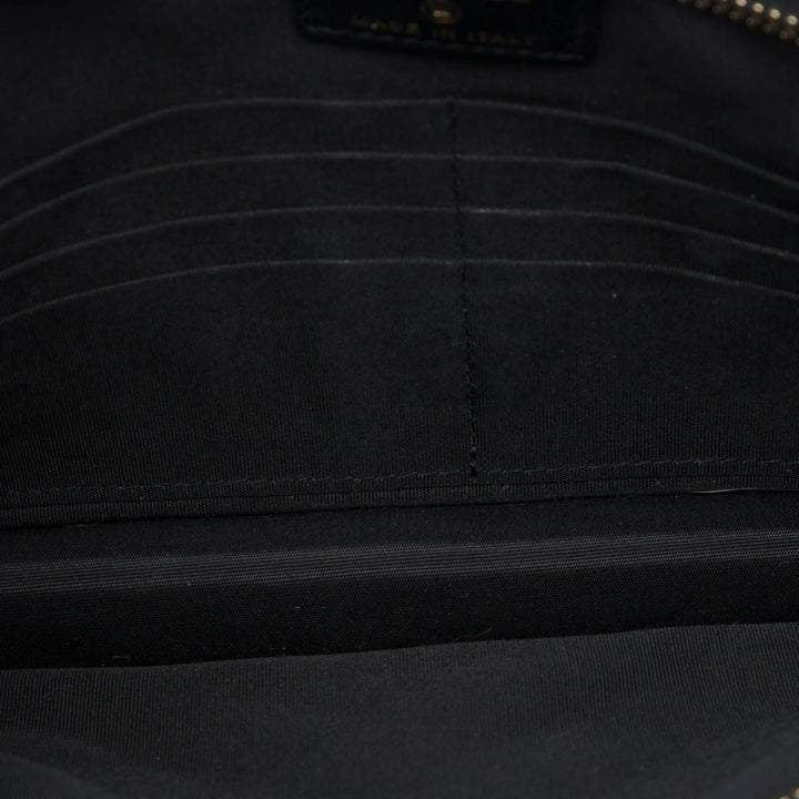 Matelassé PVC Logo Wristlet Pochette Grand Tweed Noir