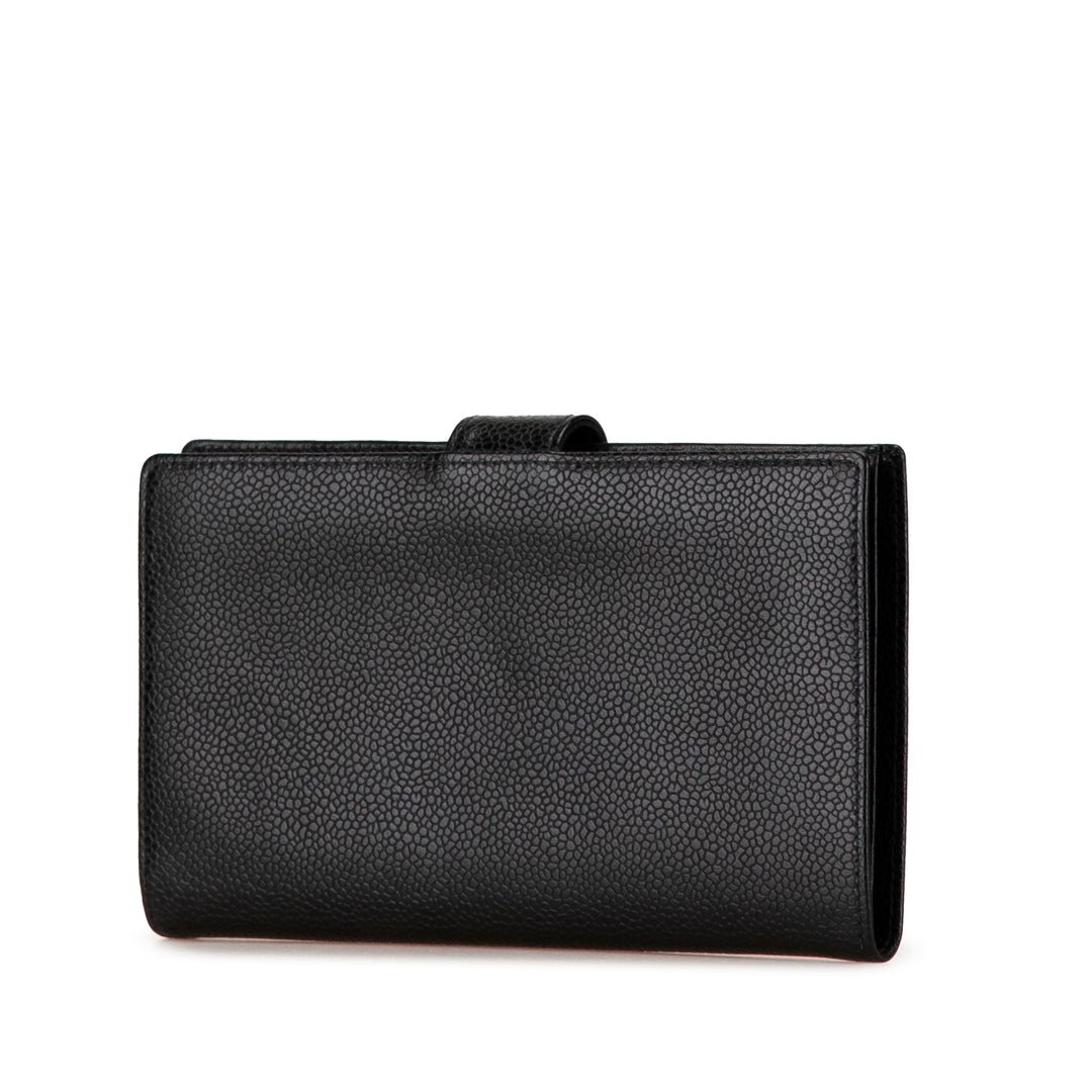 CC Caviar Long Wallet Black - Gaby Paris