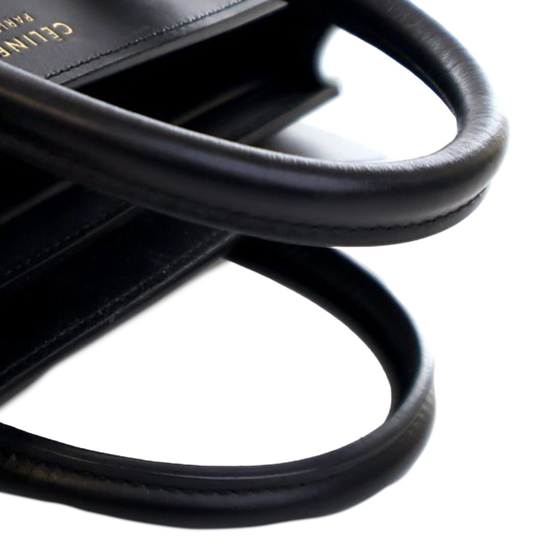Celine Nano Tricolor Grained Cuir de veau and Nubuck Luggage Cabas Gris