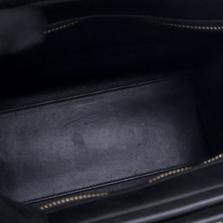 Celine Nano Tricolor Grained Cuir de veau and Nubuck Luggage Cabas Gris