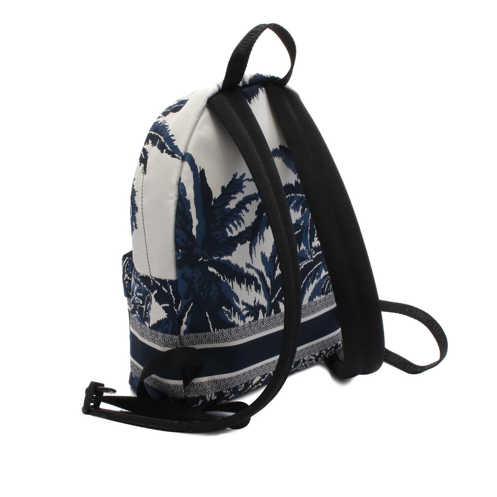 Technical Fabric Palms Diortravel Backpack Blue - Gaby Paris