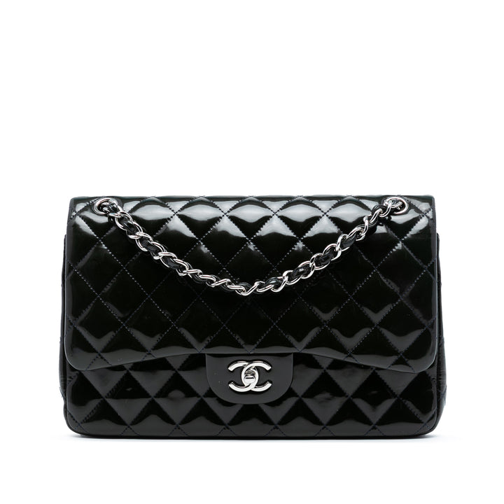 Chanel Jumbo Classic Cuir verni Double rabat