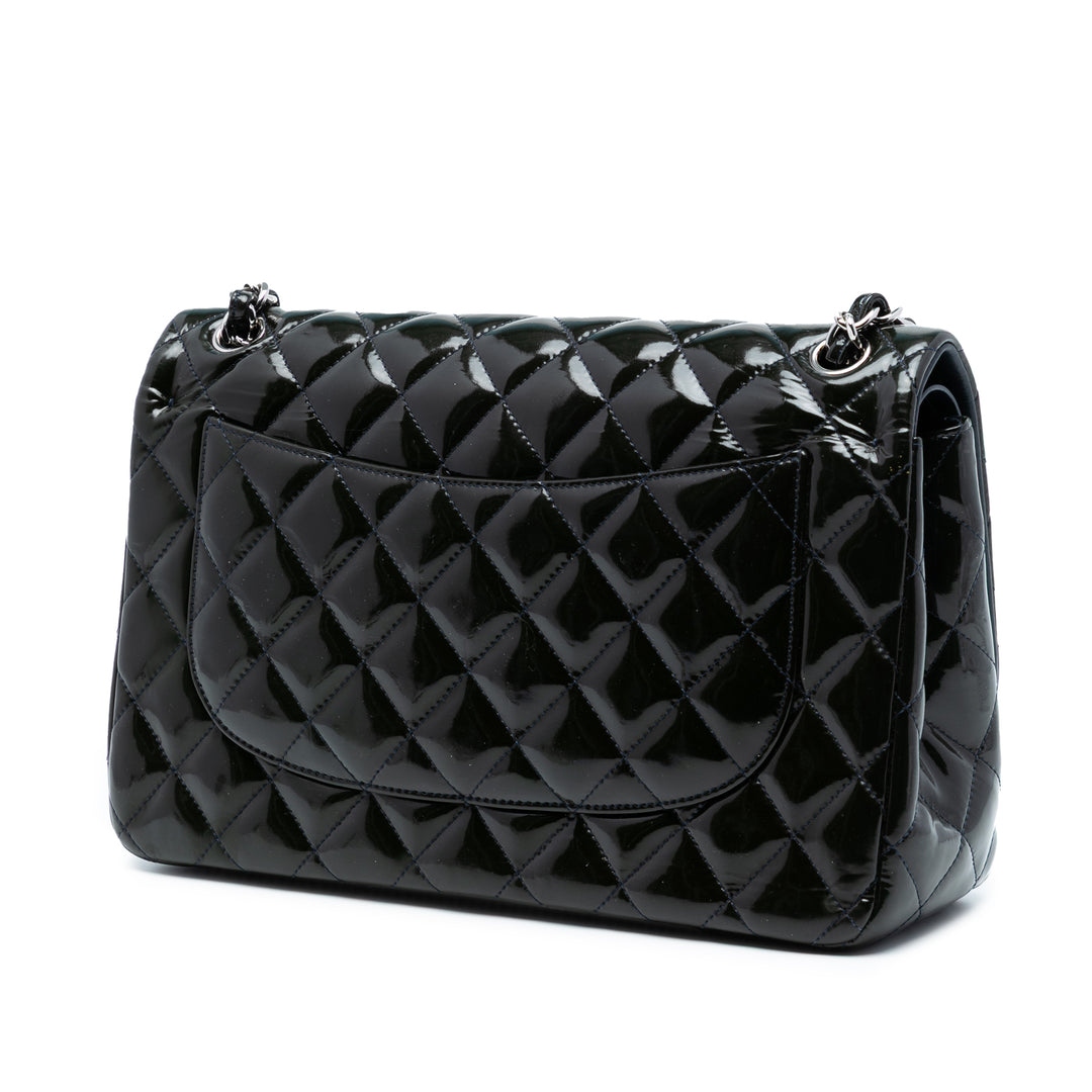 Chanel Jumbo Classic Cuir verni Double rabat