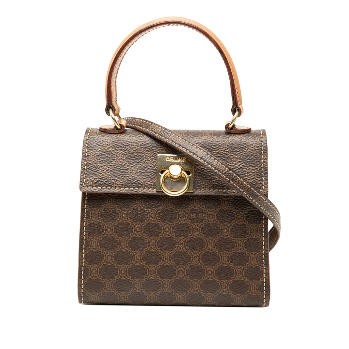Celine Mini Macadam Coated Toile sac à anse supérieure