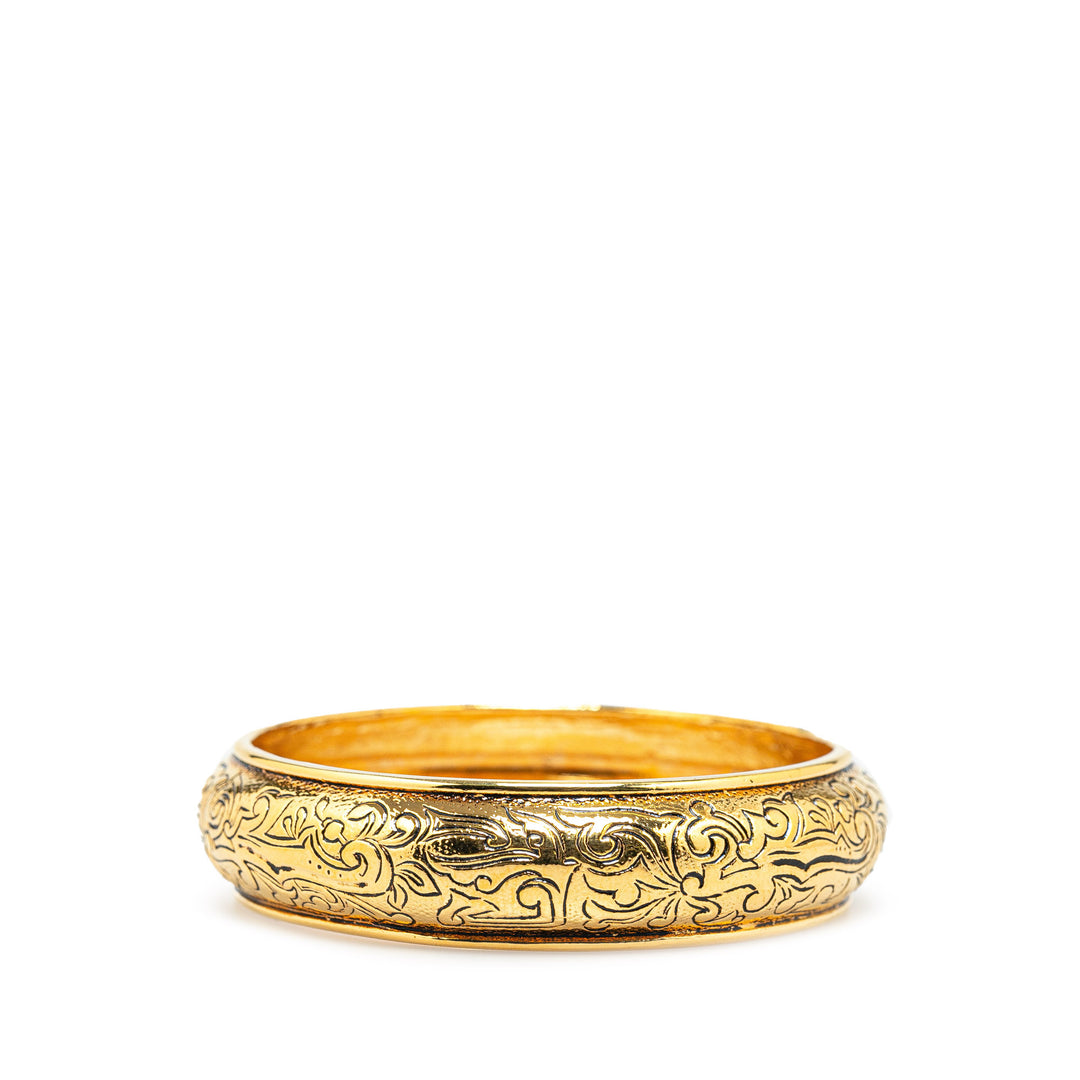 Gold Plated Floral Arabesques Bangle Gold - Gaby Paris