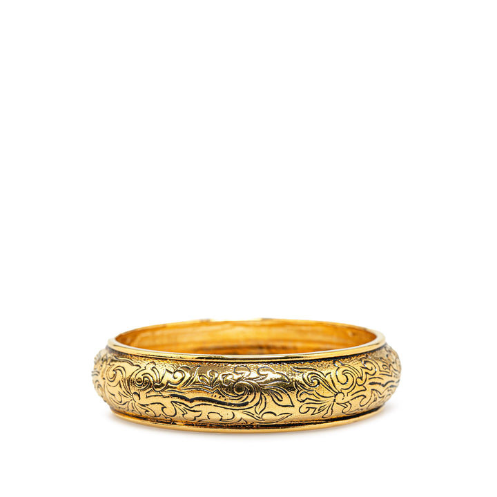 Gold Plated Floral Arabesques Bangle Gold - Gaby Paris